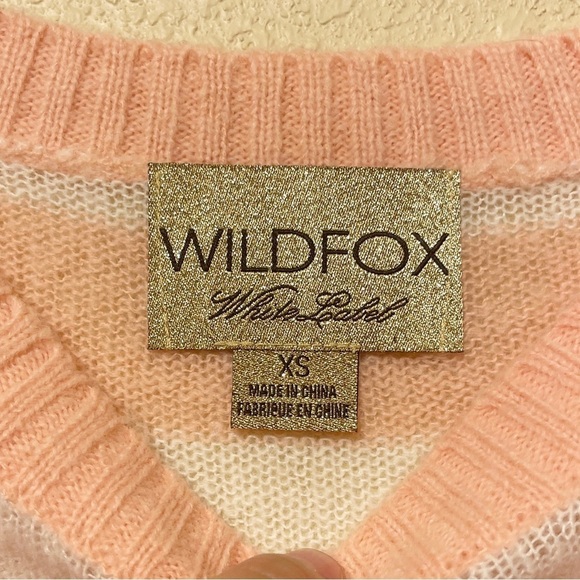 Wildfox White Label Brigitte Lakehouse Striped Sequin Heart Short sleeve Sweater - Picture 3 of 7